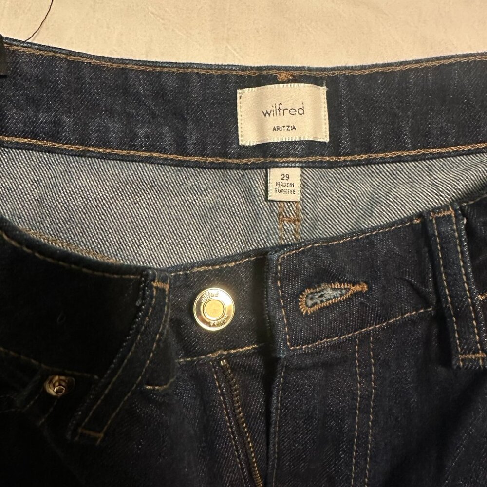 Aritzia Publicity Below Knee Denim Short Size 29 Dark Wash - Picture 6 of 7
